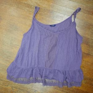 Small Lavender Spagetti Strap Mid-Drift Camisole